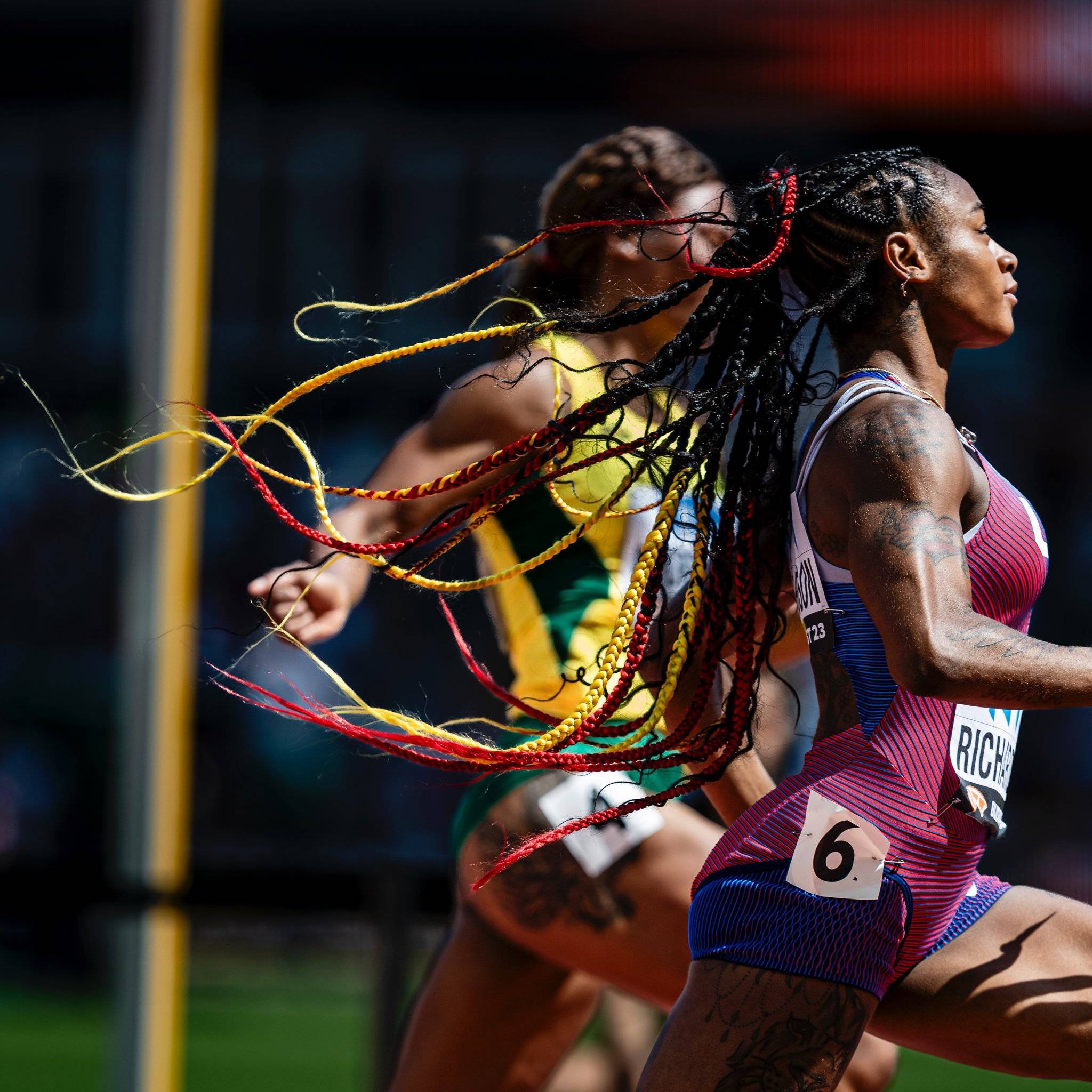 短跑决赛上，美国飞人再次闪耀